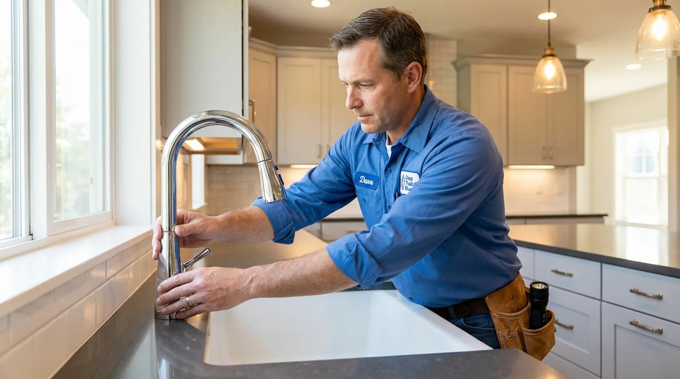 Kitchen faucet installation by Johns Plumbing LLC in Cranbury